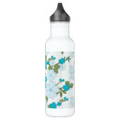 Blauwe bloemen, bloempatroon, patroon van bloemen waterfles  (Links)