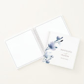 Blauwe bloemen bloesbloesem bruiloft Guest Book Notitieboek (Binnen)