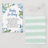 Blauwe Bloemen Boeken voor baby Aanvraagkaart Informatiekaartje (Voorkant / Achterkant)