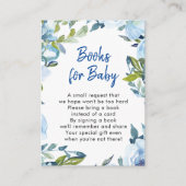 Blauwe Bloemen Boeken voor baby Aanvraagkaart Informatiekaartje (Voorkant)