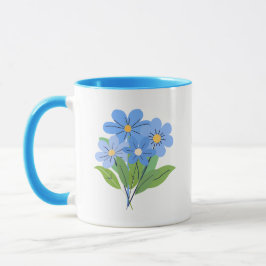 Blauwe Bloemen Boeket Mok