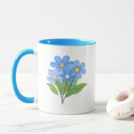 Blauwe Bloemen Boeket Mok