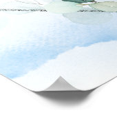 Blauwe bloemen boho vrijgezellenfeest countdown te poster (Hoek)