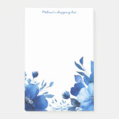 Blauwe Bloemen Boodschappenlijst Aangepast Post-it® Notes (Voorkant)