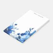 Blauwe Bloemen Boodschappenlijstje Aangepast Post-it® Notes (Schuin)