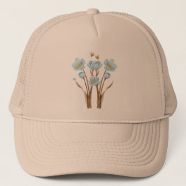 Blauwe bloemen botanische tuin trucker pet