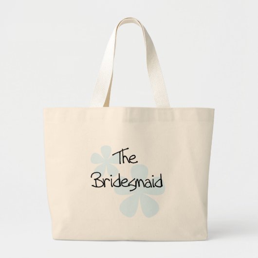 Blauwe bloemen Bridesmaid Grote Tote Bag (Voorkant)