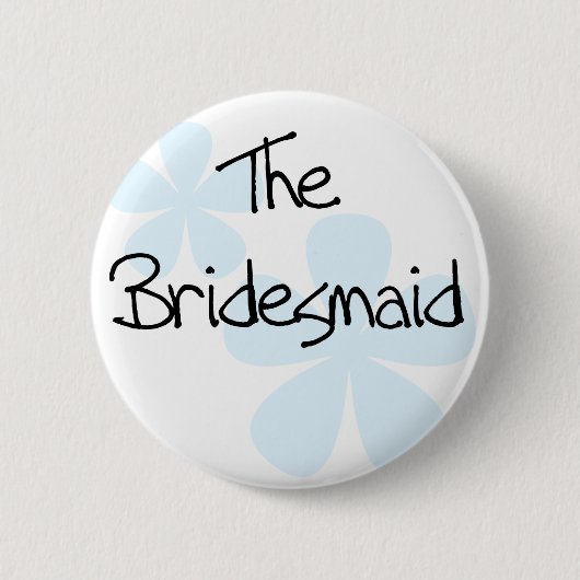 Blauwe bloemen Bridesmaid Ronde Button 5,7 Cm (Voorkant)
