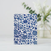 Blauwe bloemen briefkaart (Staand voorkant)