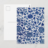 Blauwe bloemen briefkaart (Voorkant / Achterkant)