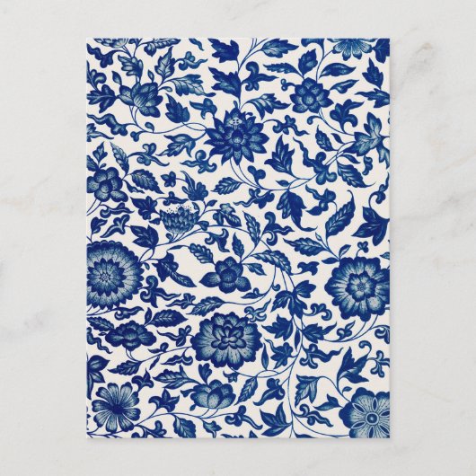 Blauwe bloemen briefkaart (Voorkant)