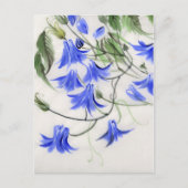 Blauwe bloemen briefkaart (Voorkant)