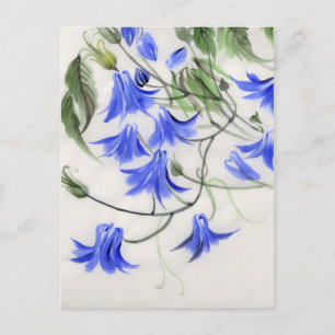 Blauwe bloemen briefkaart