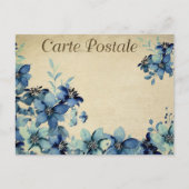 Blauwe bloemen briefkaart (Voorkant)