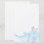 Blauwe Bloemen Briefpapier (Voorkant / Achterkant)