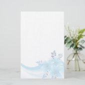 Blauwe Bloemen Briefpapier (Staand voorkant)