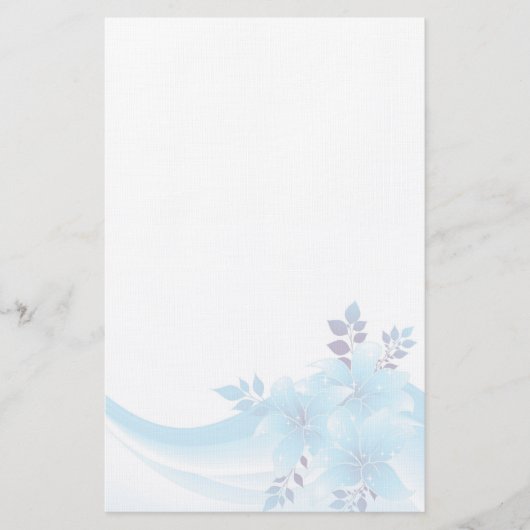 Blauwe Bloemen Briefpapier (Voorkant)