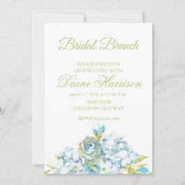 Blauwe Bloemen Bruidsdiner Kaart