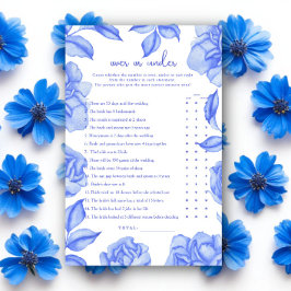 Blauwe Bloemen Bruidsuitnodiging Over of onder spe
