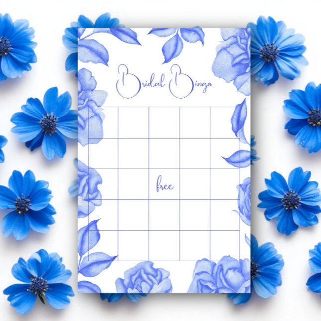 Blauwe Bloemen Bruiloft bingo spel (Creator heeft geüpload)
