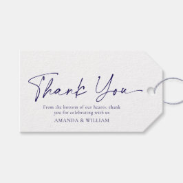 Blauwe Bloemen Bruiloft Dank Je Tag Cadeaulabel