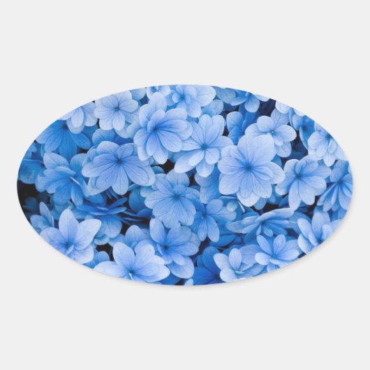 Blauwe Bloemen Bruiloft Envelop Seal Stickers (Voorkant)