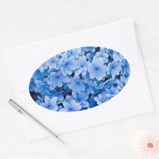 Blauwe Bloemen Bruiloft Envelop Seal Stickers (Envelop)