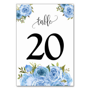 Blauwe Bloemen Bruiloft Kaart