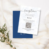 Blauwe Bloemen Bruiloft Receptie Details Informatiekaartje