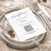 Blauwe Bloemen Bruiloft Receptie Details Informatiekaartje