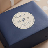 Blauwe Bloemen bruiloft Ronde Sticker