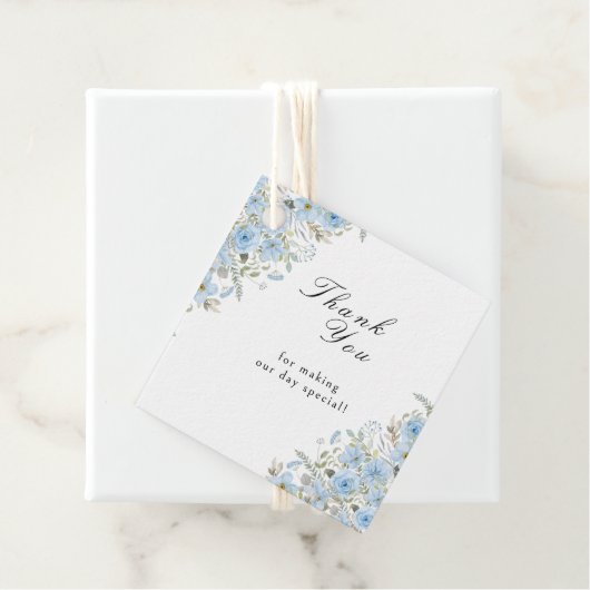 Blauwe Bloemen bruiloft Welkom Gift Labels (In situ)
