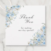 Blauwe Bloemen bruiloft Welkom Gift Labels (Voorkant)