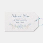 Blauwe Bloemen Cadeaulabel (Voorkant (Horizontaal))