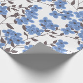 Blauwe bloemen cadeaupapier (Hoek)