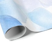 Blauwe bloemen cadeaupapier (Rol Hoek)