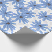Blauwe bloemen cadeaupapier (Hoek)