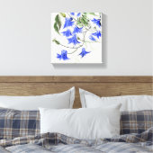 Blauwe bloemen canvas afdruk (Insitu (Slaapkamer))