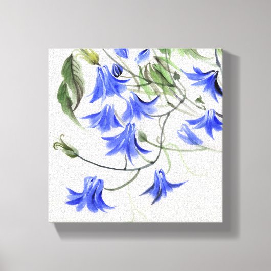 Blauwe bloemen canvas afdruk (Voorkant)