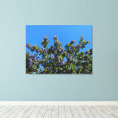 Blauwe bloemen canvas afdruk (Insitu (Houten vloer))