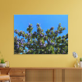 Blauwe bloemen canvas afdruk (Insitu (Woonkamer))
