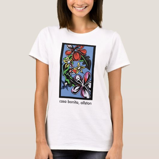 Blauwe bloemen, Casa Bonita T Shirt (Voorkant)