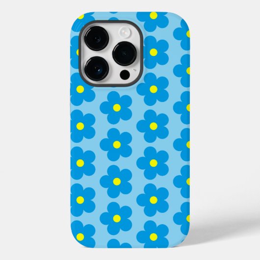 Blauwe bloemen Case-Mate iPhone case (Achterkant)