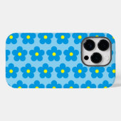 Blauwe bloemen Case-Mate iPhone case (Achterkant (horizontaal))
