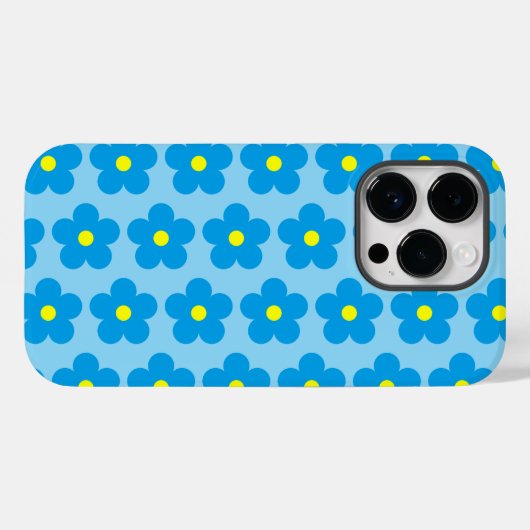 Blauwe bloemen Case-Mate iPhone case (Achterkant (horizontaal))
