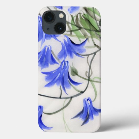Blauwe bloemen Case-Mate iPhone case (Achterkant)