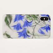 Blauwe bloemen Case-Mate iPhone case (Achterkant (horizontaal))