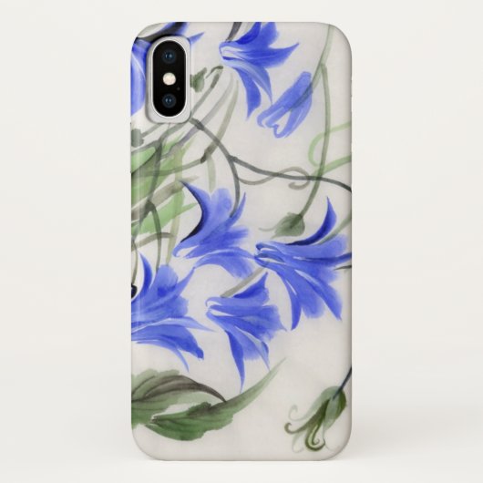Blauwe bloemen Case-Mate iPhone case (Achterkant)
