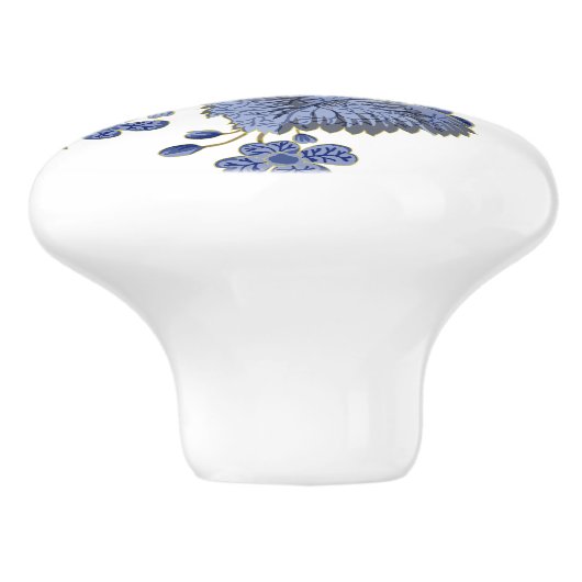 Blauwe Bloemen Ceramische Pull Keramische Knop (Zijkant)