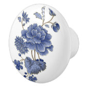 Blauwe Bloemen Ceramische Pull Keramische Knop (Rechts)